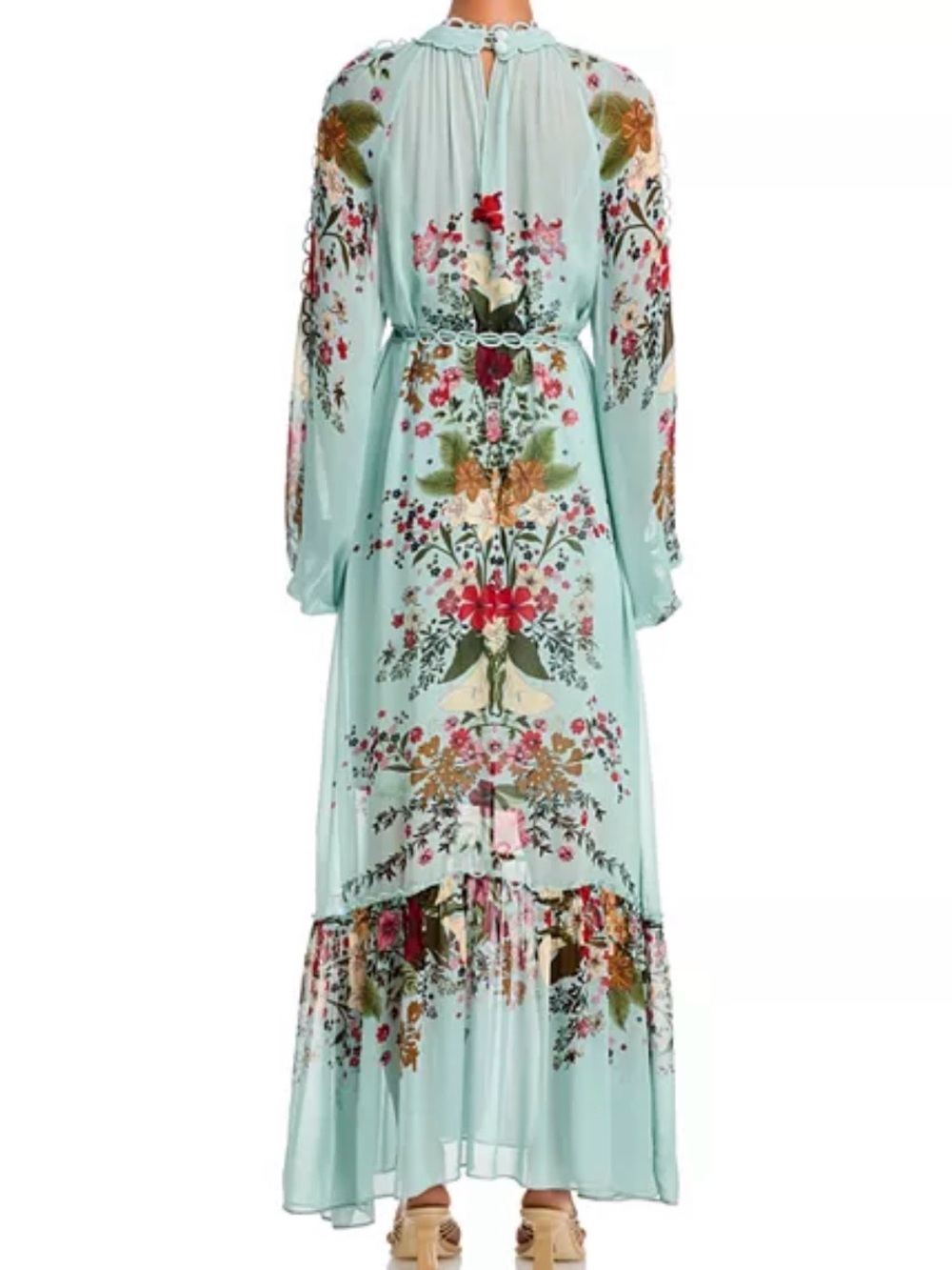 FARM Rio Mint Floral Long Sleeve Maxi Dress - Picture 4 of 9